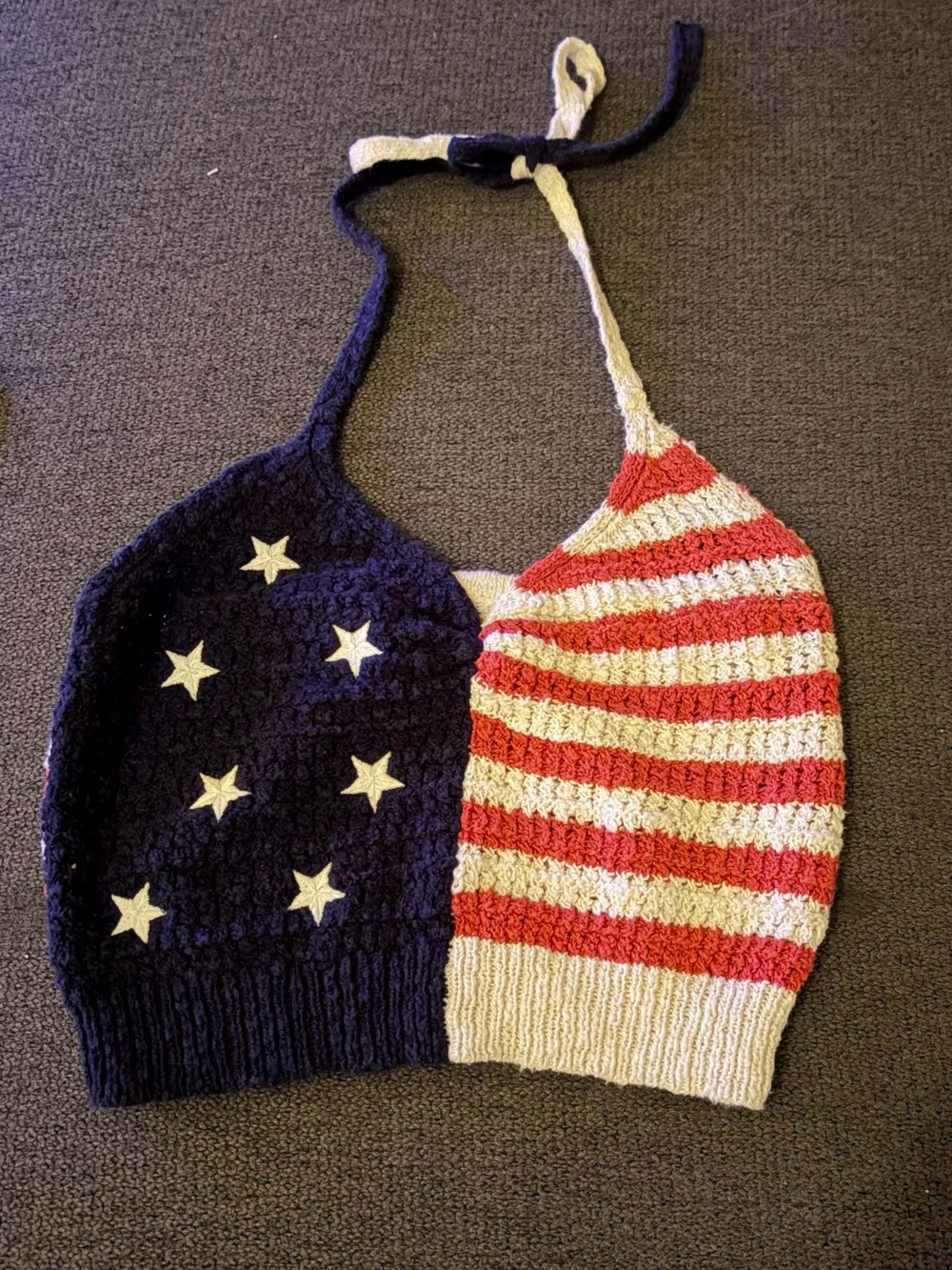 American Eagle Outfitters flag red white blue halter top